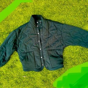 Blank NYC green quilted bomber jacket